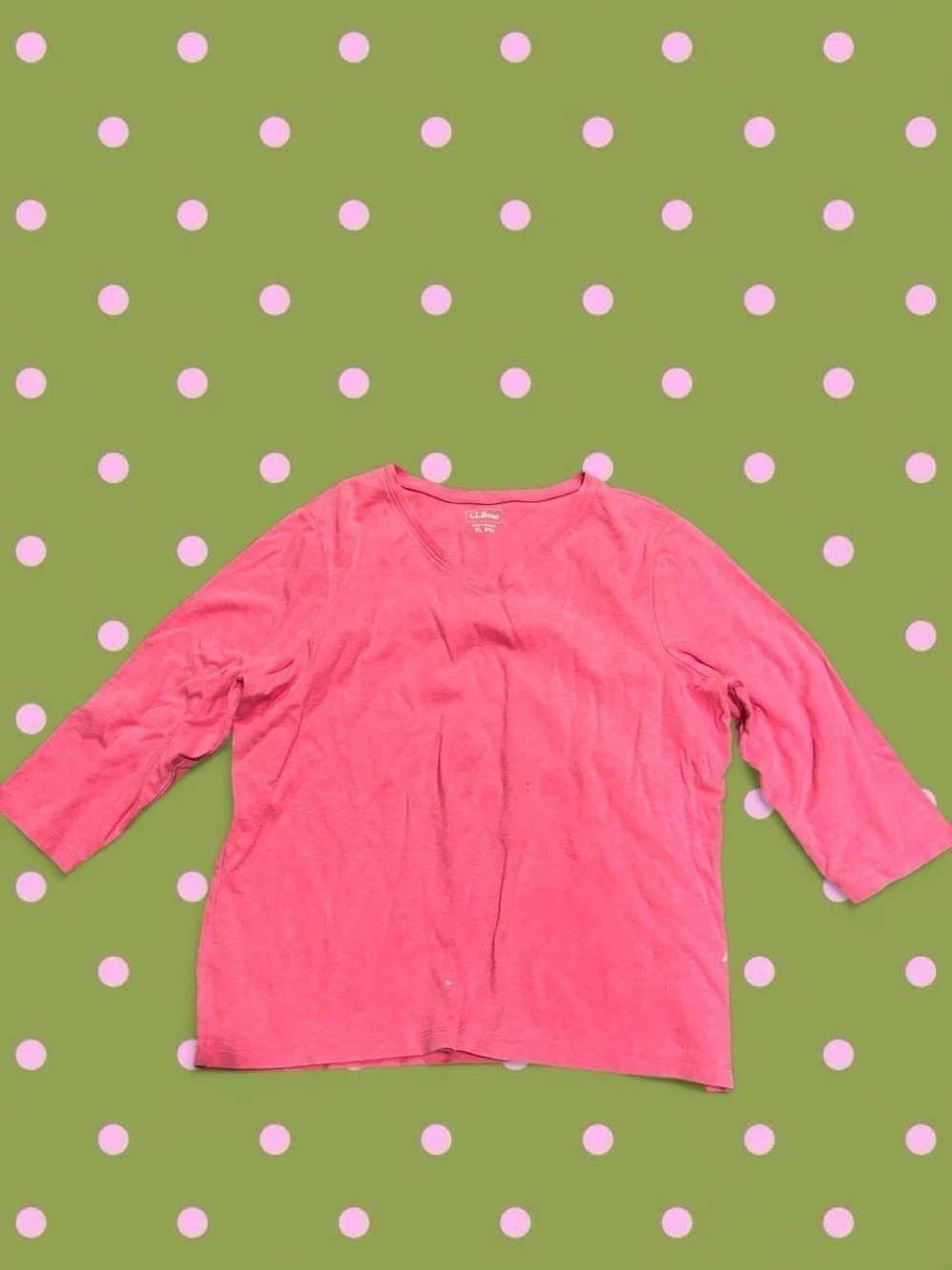 L.L.Bean Pink Polka Dot Tunic Size XL